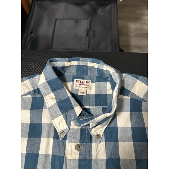 Filson Cotton Lightweight Button Up Short Sleeve Shirt Size Medium - Picture 3 of 9